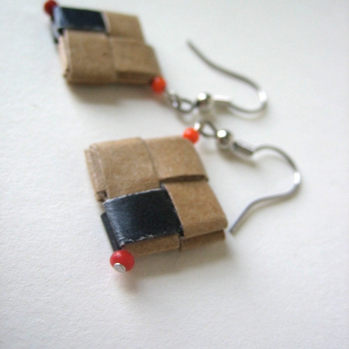 Earth, Sky and Sunset Colors - Rescued Paper Earrings - Eco Happy