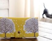 Handmade Wallet - Tree Prints Wallet - Vegan Wallet / Majestic Oak Trees in Sunglow -- PREORDER