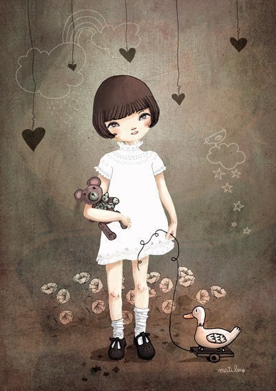 jamais sans mon doudou - digital art Print