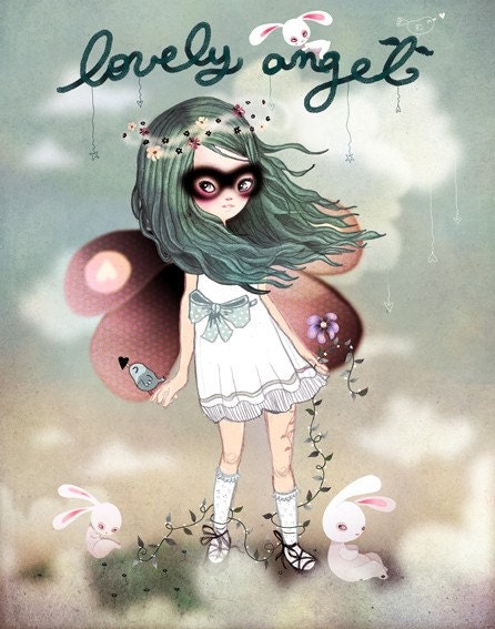 Lovely Angel  - digital art Print