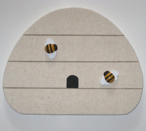 Beehive Bee Hive Bulletin Board and Honey Bee Push Pins