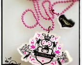 Sale Acrylic Plexiglass necklace printed laser cut ''EMBLEMENT DI DEPUX'' Kawaii