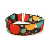 1.5" dog collar Disco Ball buckle or martingale collar