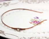 Edwardian headband vintage jewel copper finish antique style bridal filigree floral
