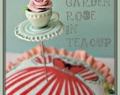 Shabby Rose in a Teacup Pin Topper