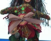 Autumnal Print Corduroy Decorative Art Doll