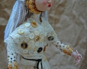 Commission an Art Doll - Sample - The White Maiden OOAK Polymer clay, wire and cloth
