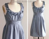 Gray Silk Bridesmaid Dress with pockets, Made to Order