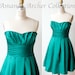 Country Dreams Strapless, emerald green bridesmaid dress, made to order