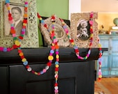handmade wedding decor - 2 felt garland teeny tiny dots total of 20 feet