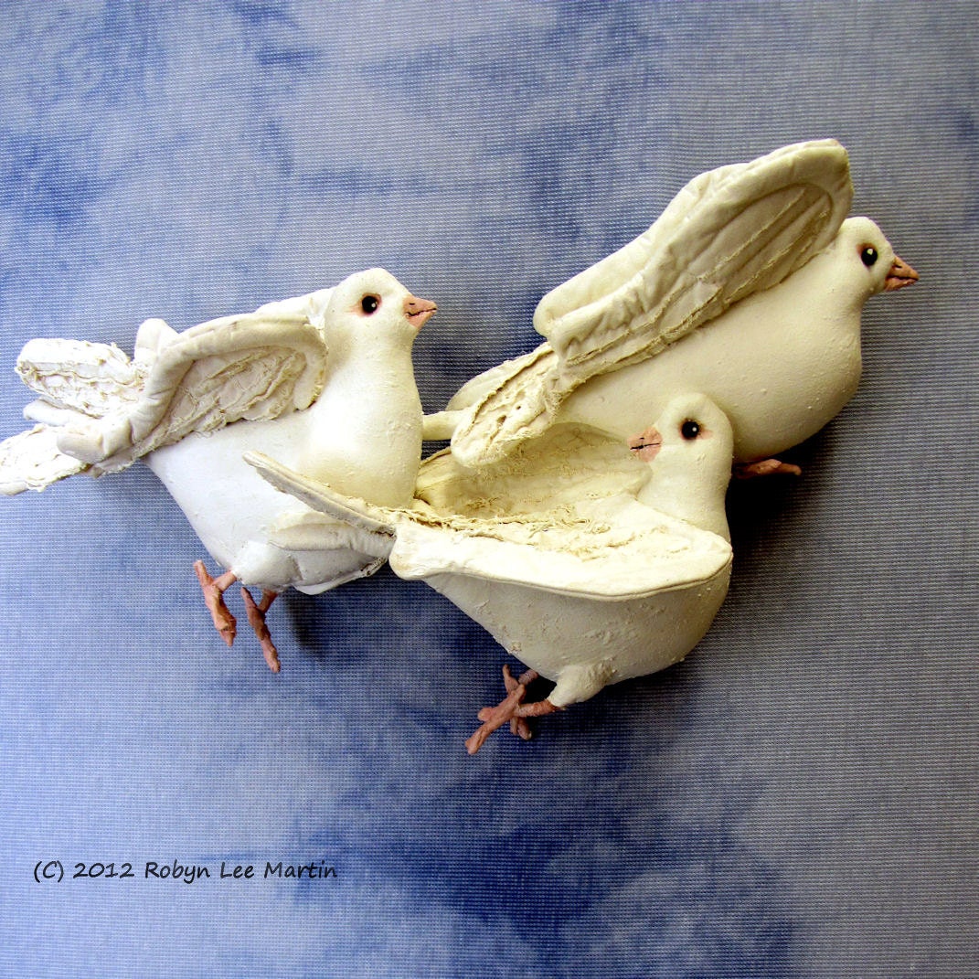 PDF Pattern, Doves, Birds, Sewing Pattern, Soft Sculpture, Wall Hanging, Primitive Bird