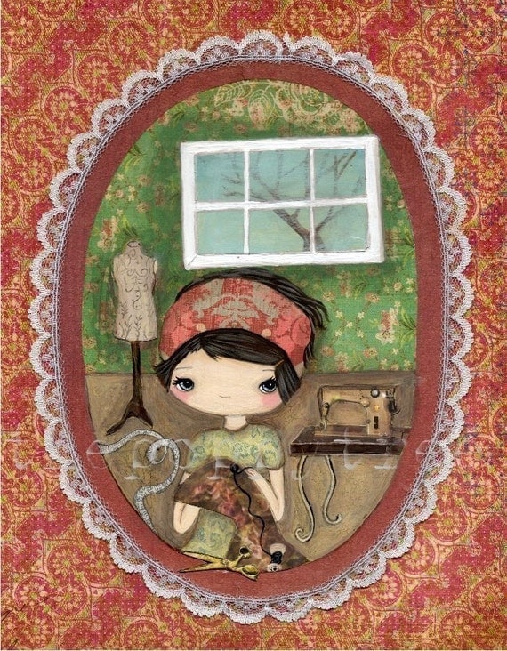 Seamstress Print Sewing Room Wall Art---The Seamstress