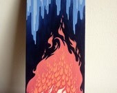 Original Pop Art Painting on Wood, Signboard Illustration Surrealism Anime Wooden Sign