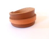 Women's Hand Cut Leather Wristband, Natural