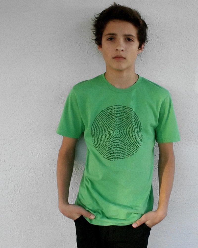 Spring Green Mens T-shirt - Animal Group Nouns in Medium : tshirt for men, mens clothing gift for him