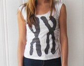 Womens Tshirt - XX Chromosomes, American Apparel scoopneck tshirt in White / geeky gift  for her, modern design, womens summer fashion