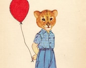 Little Lion Boy. Collage print