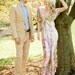 Romantic boho hippie wedding gown floral silk pastel ivory champagne
