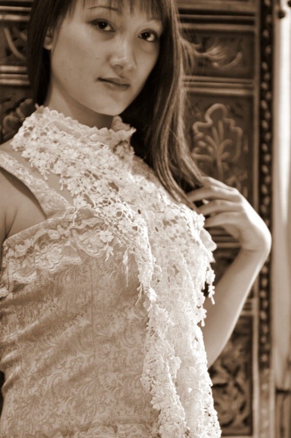 Lace jabot, accessories, Lace Scarf, Ruffle, Neck Tie, Steampunk
