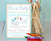 The ART PARTY Collection - Custom Invitations from Mary Had a Little Party Set of SIX