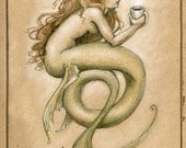 Coffee Mermaid  by Renae Taylor .......unmatted 11x14