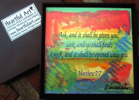 ASK And It Is GIVEN 3x3 MAGNET Inspirational Words Scripture Law of Attraction Heartful Art by Raphaella Vaisseau