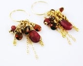 Ruby Red Royalty Earrings - 14k gold