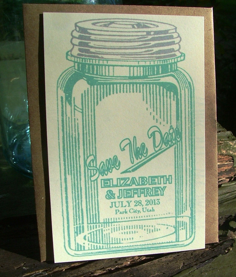 Save the date cards, Ball jar save the dates, ball jar wedding