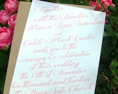 Handwritten  wedding invitations look any color