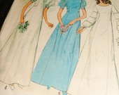 1970s Wedding Gown Dress Pattern by Simplicity  ON SALE was 12 Dollars