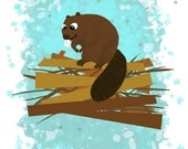 Eager Beaver- Art Print 8.5 x 11