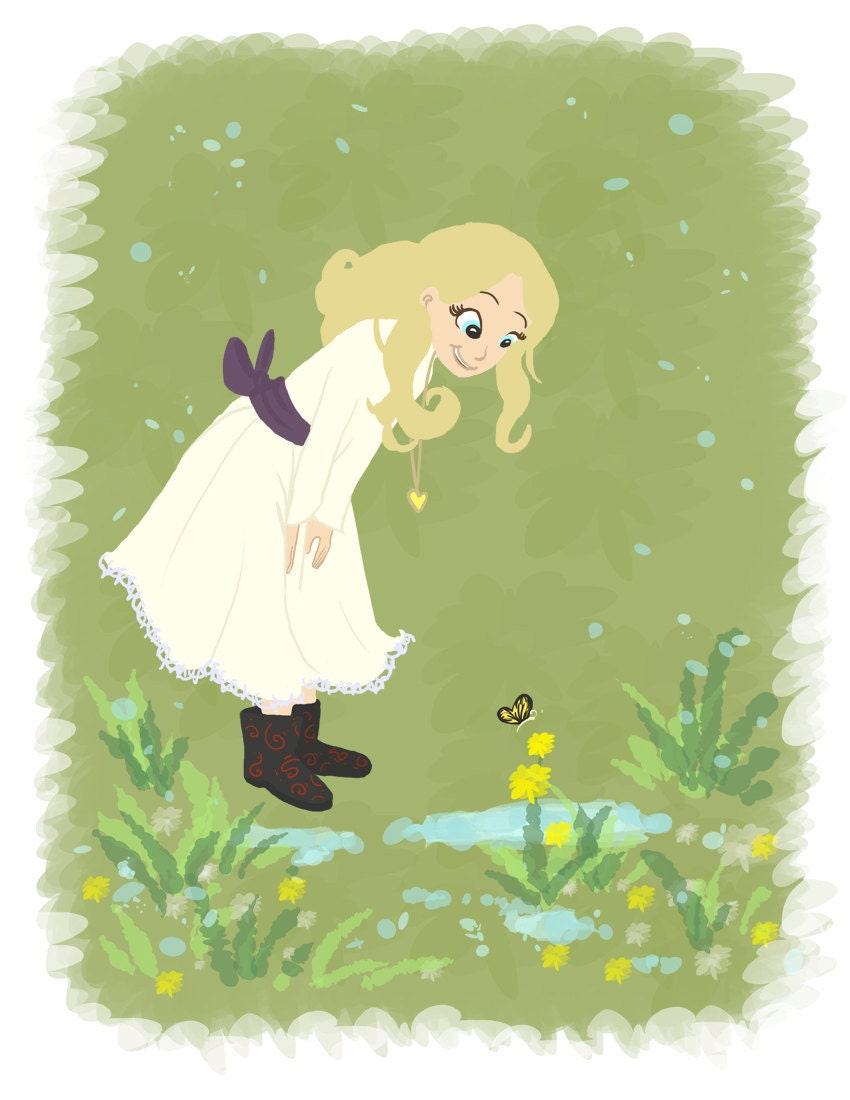 Spring Girl- Art Print 8.5 x 11