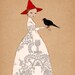 Halloween Art Crow Girl, Deluxe Edition Print of original drawing