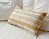 Lumbar decorative cotton pillow with pastel stripes