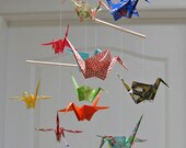 Origami Crane Mobile - Assorted Washi Print Papers
