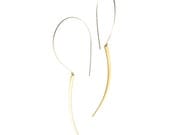 Gold dagger earrings - hoops - mixed metal