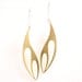 Modern gold earrings - cut brass - simple - long