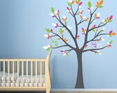 Childrens Tree Wall Decal with Owls - Vinyl Wall Art Children's Bedroom - Modern Nursery - CT134
