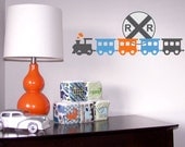 Train Wall Decal - Railroad Sign - Boy Children's Bedroom Nursery Vinyl Wall Art Sticker - CB121A