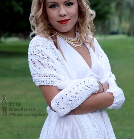 Scarf - White Lacy Long Scarf Knitted in 100 Per Cent Cotton Soft and Cozy Scarf