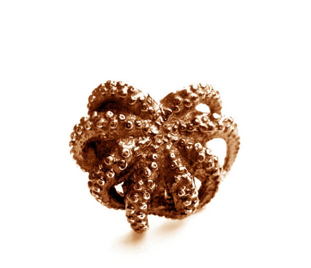 Octopus Ring Rose bronze