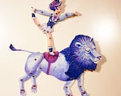DIY Lion Circus Animal Paper Puppet Doll Set for Circus Party Decor Paper Play