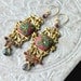 Multi Tundra Sapphire, Ruby and labradorite gemstone earrings on lovely brass finding - Clay floral earring - Chanson du printemps