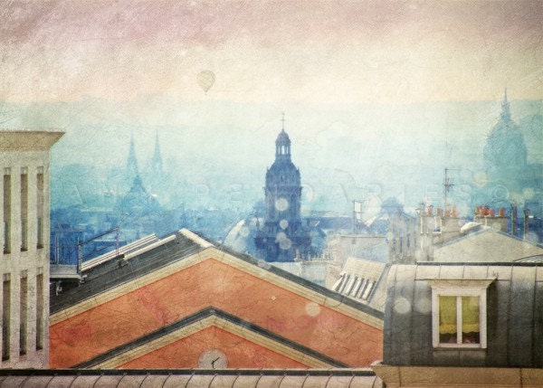 Paris rooftops photography, Lanscape photography,  Fine Art Photography  , Fall decor, Paris photography, Paris wall art,  5x7(13x18cm)