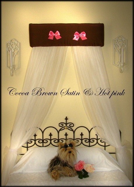 Bed Canopy Crown Crib Princess Brown Pink Padded SALE