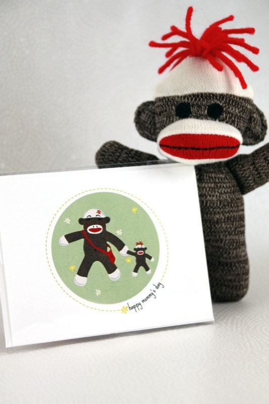 Sock Monkey Mother's Day Card