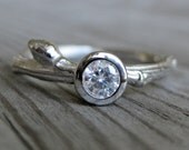 Budding Branch Diamond Engagement Ring in Recycled Gold, .25ct VS/GH Diamond