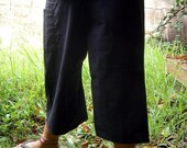 Black Cotton THAI Fisherman Wrap Pants PERFECT for All Size ......3/4 Length