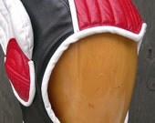 Aviator Hat in Black/ Red/ White Leather, The Swoop  Hermes
