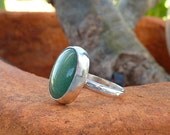 Aventurine ring, Gemstone ring, Cocktail ring, Sterling Silver Green Aventurine ring